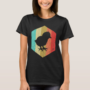 Retro Höns Vintage Kyckling Siluett Djur 80-Tal T Shirt