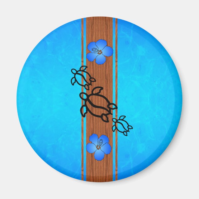 Retro Honu Surfboard Magnet (Framsidan)