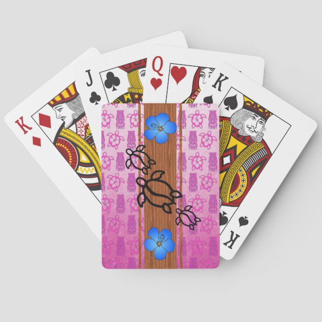 Retro Honu surfingbräda Casinokort (Baksidan)