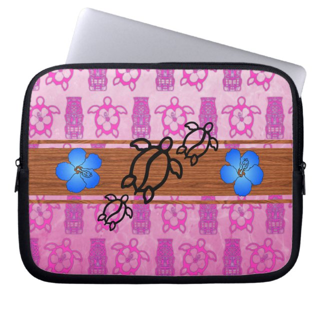 Retro Honu surfingbräda Laptop Sleeve (Framsidan)