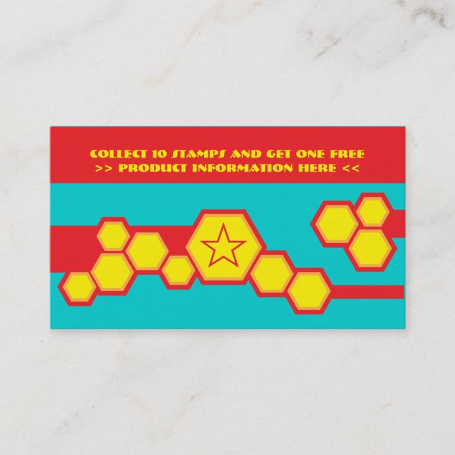 retro honungskakastansmaskinkort lojalitetskort (Framsida)