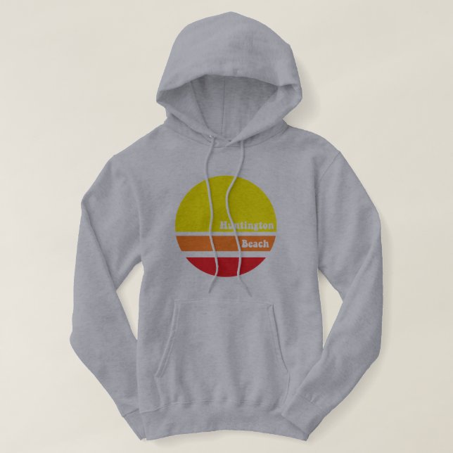Retro hoodie för Huntington Beach (Design framsida)