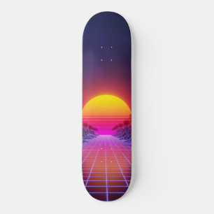 Retro Horisont Mini Skateboard Bräda 18,5 Cm