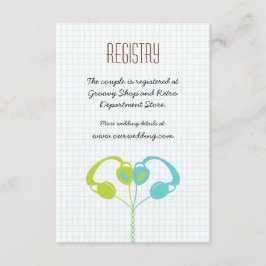 Retro-hörlurar Heart Music Bröllop Red and Black Tilläggskort