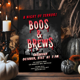 Retro Horror Movie Boos & Brews Halloween fest Julkort