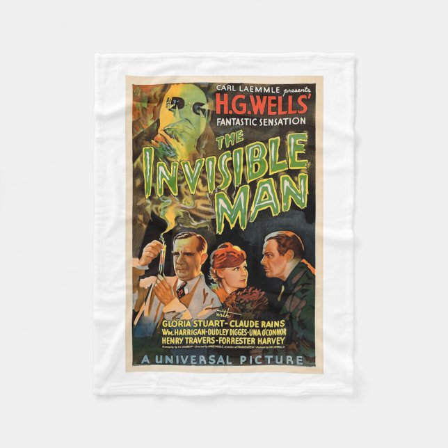 Retro Horror Movie S Monsters Halloween Fleecefilt (Framsidan)