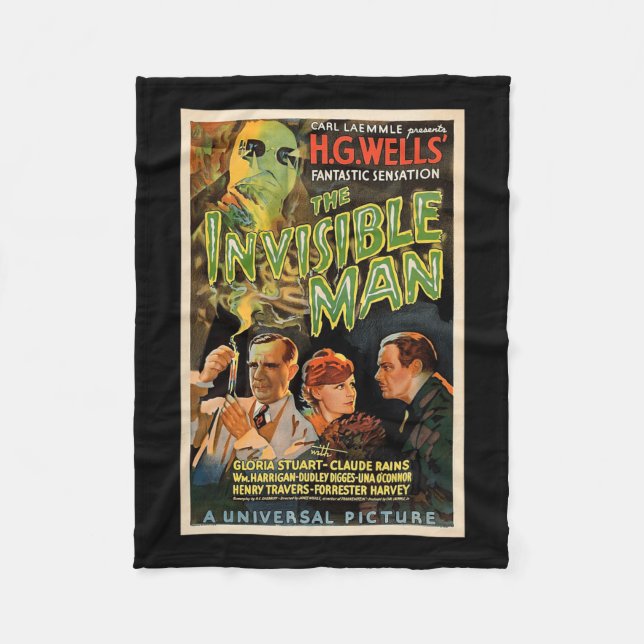 Retro Horror Movie S Monsters Halloween Fleecefilt (Framsidan)