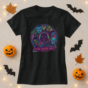 Retro Horror Night Monsters T Shirt