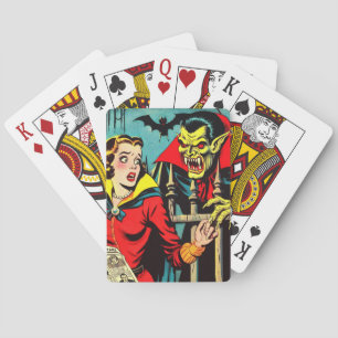 Retro Horror Vampire Tecknads Casinokort
