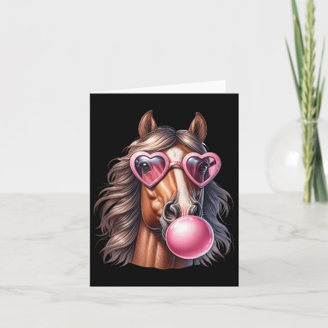 Retro Horse Bubble Gum with Sungles Horse Kort (Framsida)