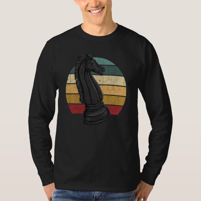 Retro Horse Rook Chess Player Coach Graphic T Shirt (Framsida)