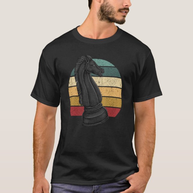 Retro Horse Rook Chess Player Coach Graphic T Shirt (Framsida)
