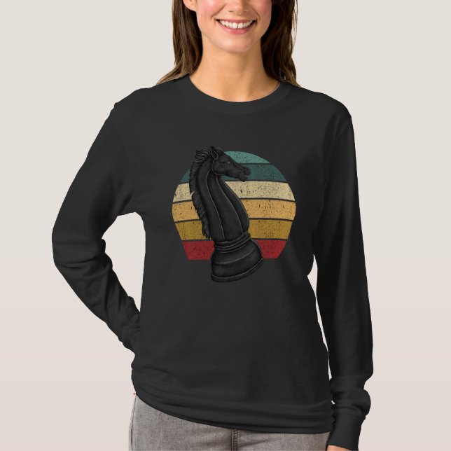 Retro Horse Rook Chess Player Coach Graphic T Shirt (Framsida)