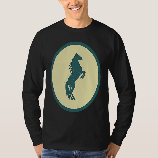 Retro Horse Vintage Wild Animal T Shirt (Framsida)