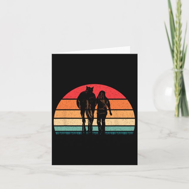 Retro Horse  Westerna flickor Kort (Framsida)