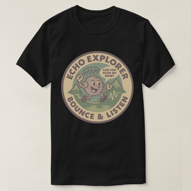 Retro hörselutforskare kul t shirt (Design framsida)