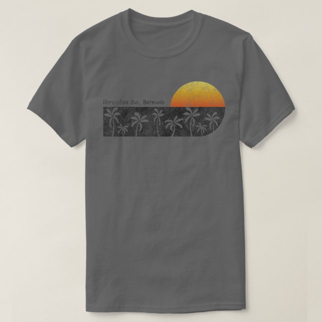 Retro Horseshoe Bay Bermuda Beach Sunset T Shirt (Design framsida)