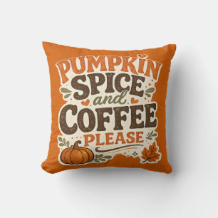 Retro höst pumpa krydda och kaffe tack kudde