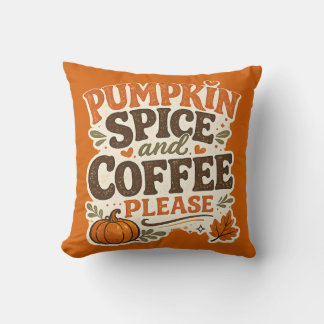 Retro höst pumpa krydda och kaffe tack kudde