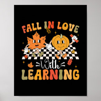 Retro Hösten Förälskar Sig I Att Lära Sig Höstpump Poster
