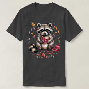 Retro Höstfrukter   Tvättbjörn som äter Granatäppl T Shirt