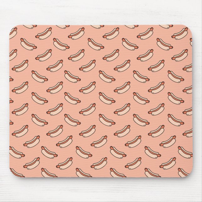 Retro Hot Dog Sömlöst Mönster Musmatta (Framsidan)