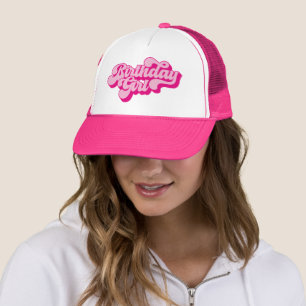 Retro Hot Pink Födelsedagsflicka Keps