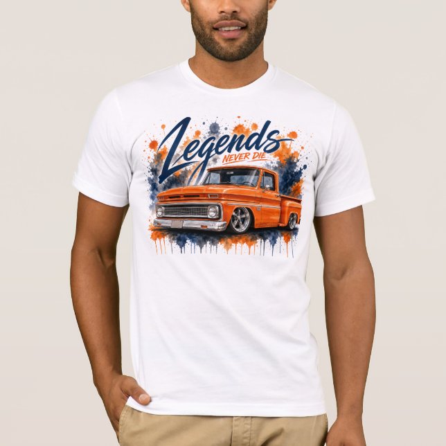 Retro Hot Rod Lastbil Grafisk T-shirt (Framsida)