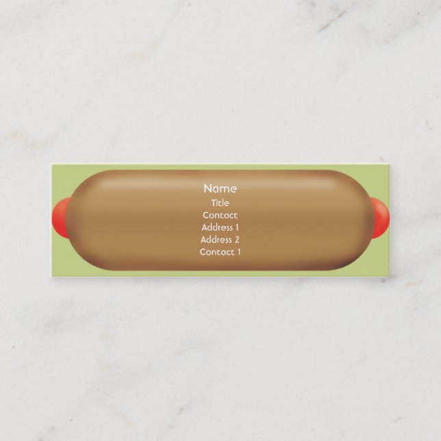 Retro Hotdog - smala Mini Visitkort (Framsida)