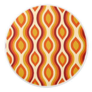 Retro Hourglass Ogee Mönster i orange och Gult Knopp