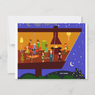 Retro House Party Inbjudningar