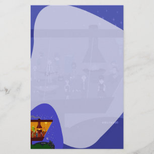 Retro House Party Roligt Jet Set Art Design Brevpapper