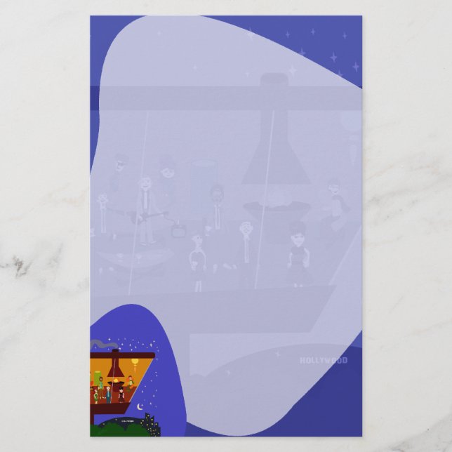 Retro House Party Roligt Jet Set Art Design Brevpapper (Framsida)