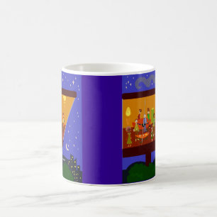 Retro House Party Roligt Jet Set Art Design Kaffemugg