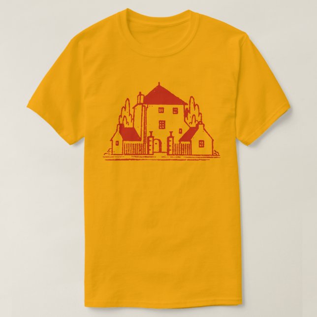 Retro House Rubber Stamp T Shirt (Design framsida)