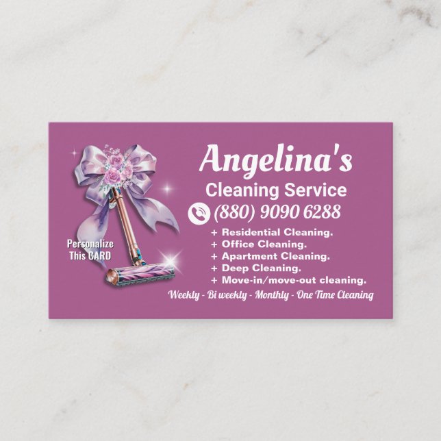 Retro House Städning vakuum Visitkort (Framsida)