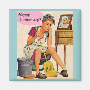 Retro Housefru-årsdag Magnet