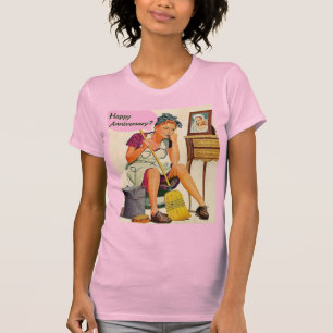 Retro Housefru-årsdag Tee Shirt