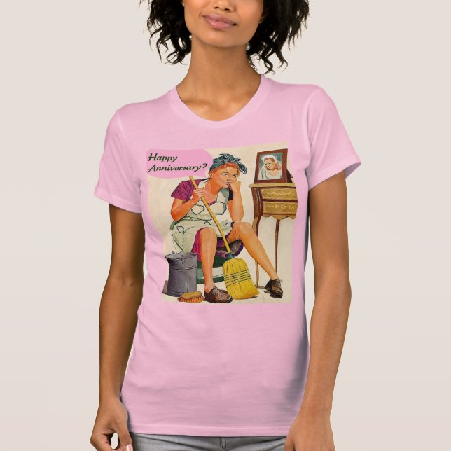 Retro Housefru-årsdag Tee Shirt (Framsida)