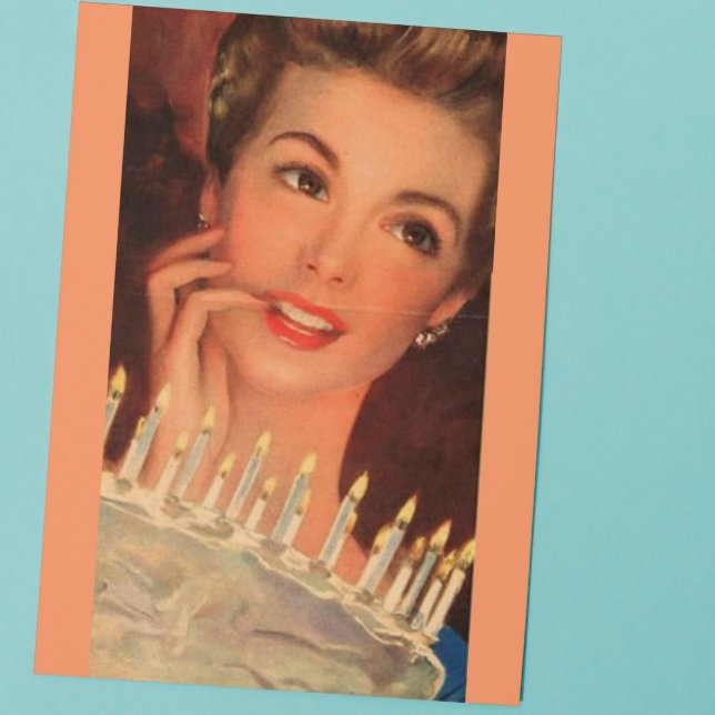 Retro Housefru Birthday Kort (Skapare uppladdad)