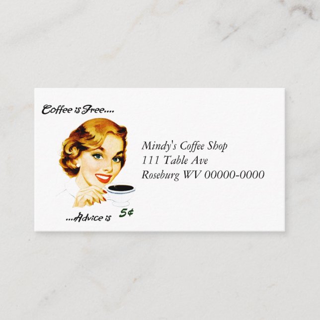 Retro Housefru Coffee and Advice Rådkort (Framsida)