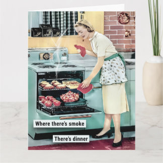 Retro Housefru Cooking Middag Kort