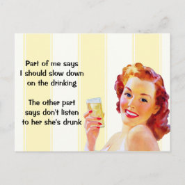 Retro Housefru Funny Postkort för offertnota Vykort