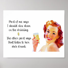 Retro Housefru Funny Quote Drinking Poster