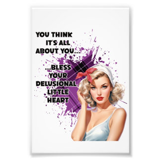 Retro Housefru Humor Blonde Pin-up Girl Fototryck
