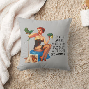 Retro Housefru Humor Cute Pin-up Girl art Kudde