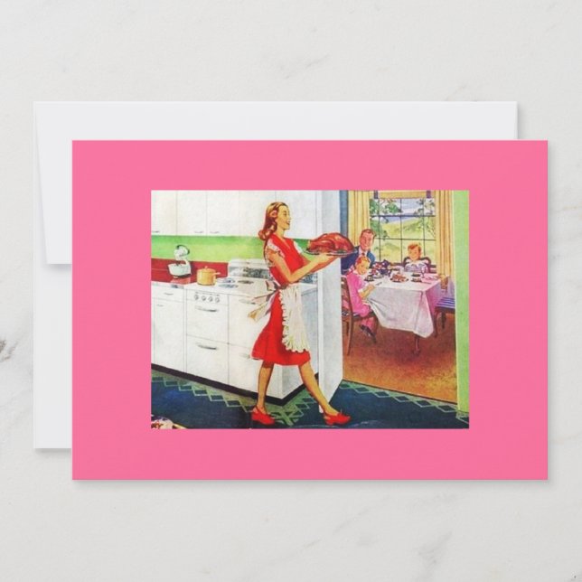 Retro Housefru Inbjudningar (Framsida)