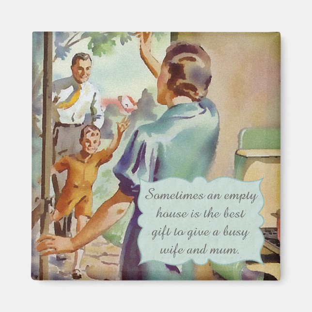 Retro Housefru Magnet (Framsidan)