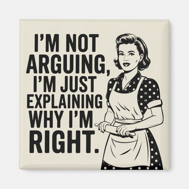 Retro Housefru Magnet Funny (Framsidan)