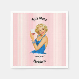 Retro Housefru Vin Rosa Rand Pappersservett